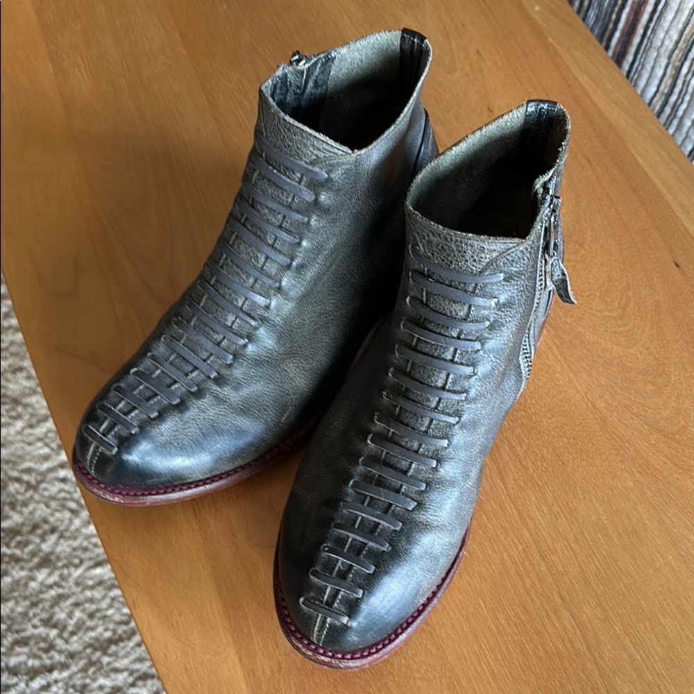 John Fluevog Gray Ankle Boots
